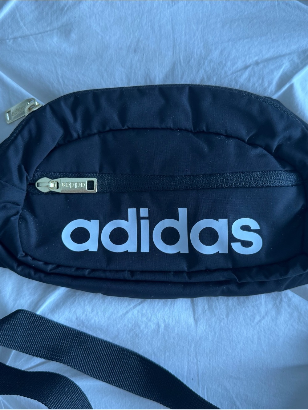 adidas Black Belt Bag with White Logo